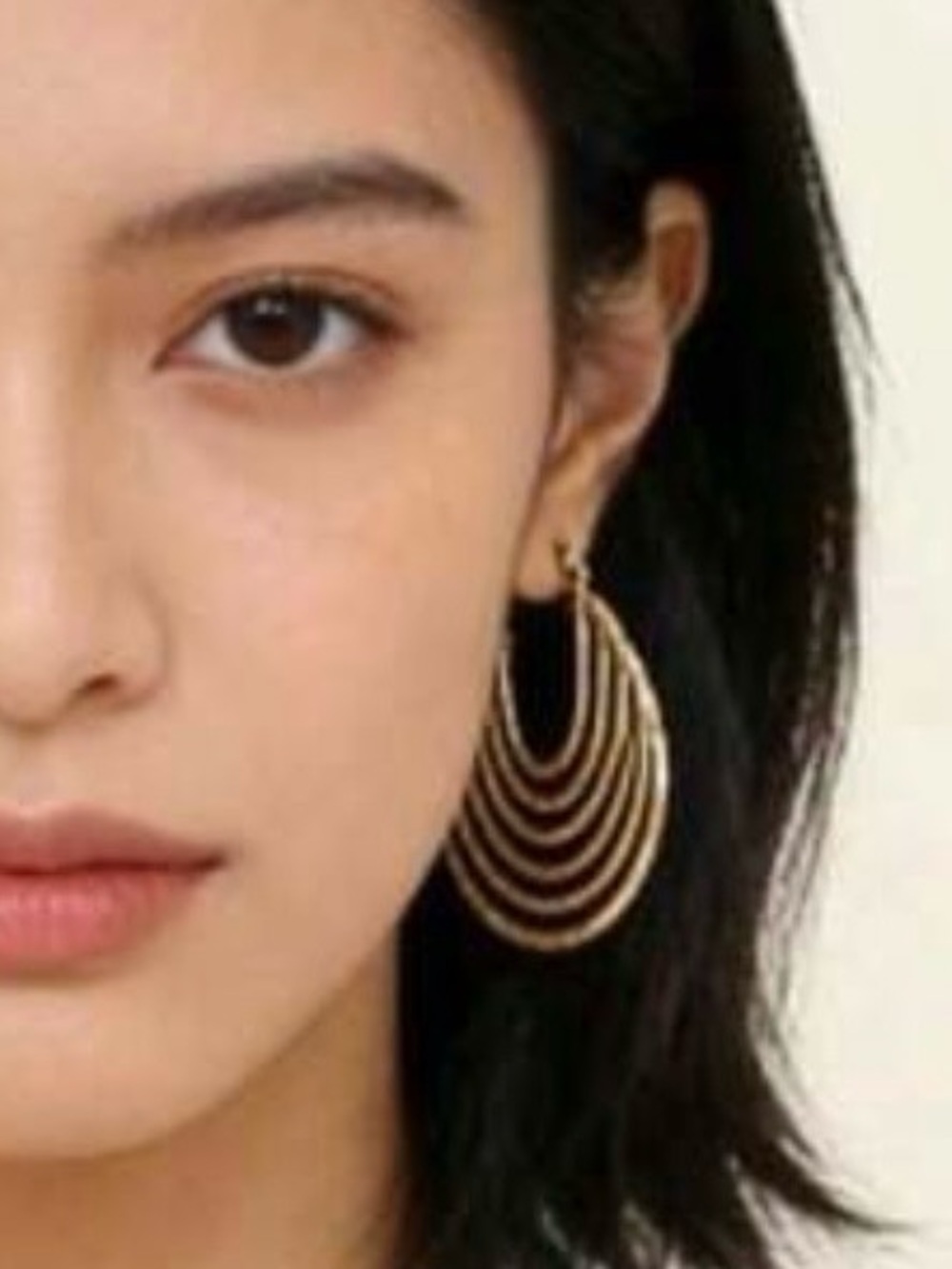 New Anthropologie Cutout Tier Geometric Hoop Earrings - Picture 10 of 11